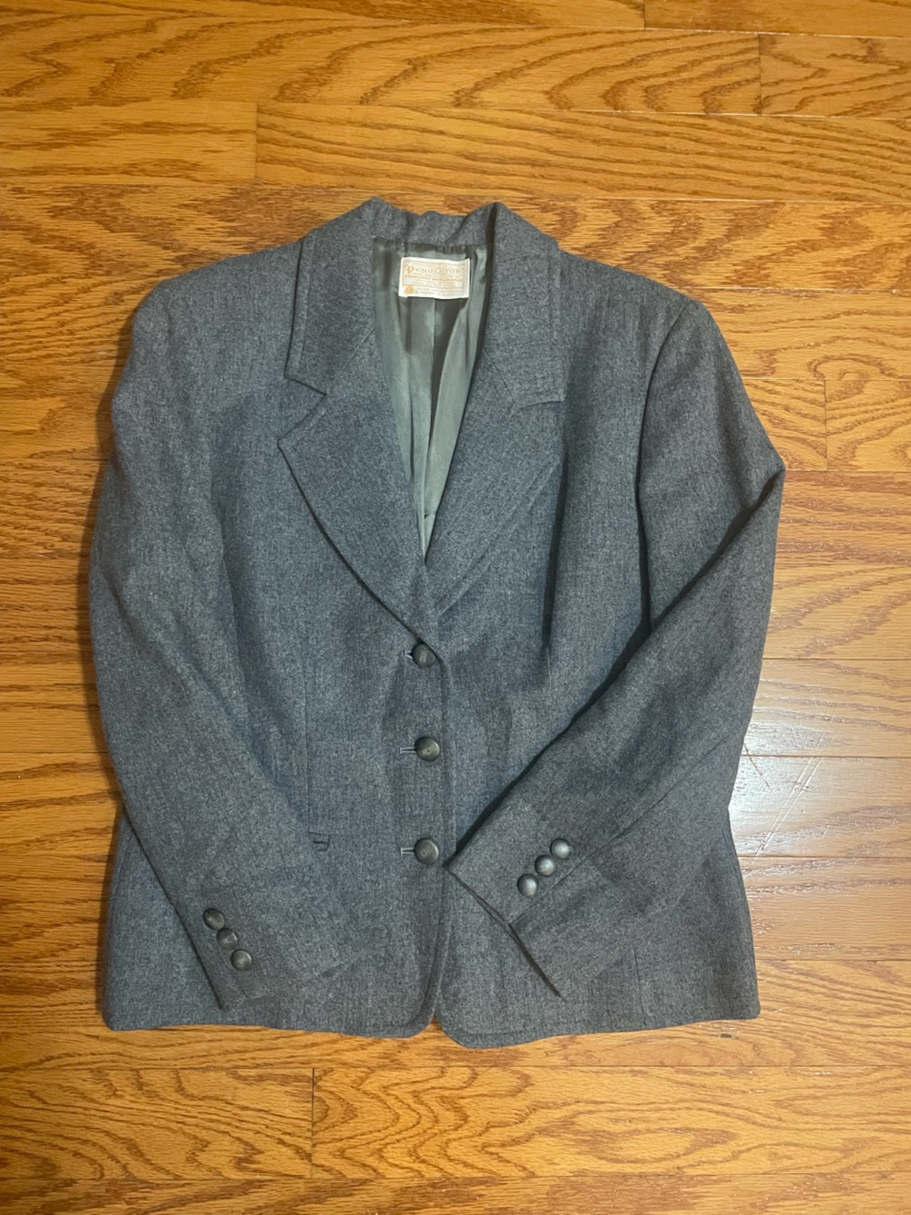Vintage Women's Gray Wool Blend Blazer Jacket